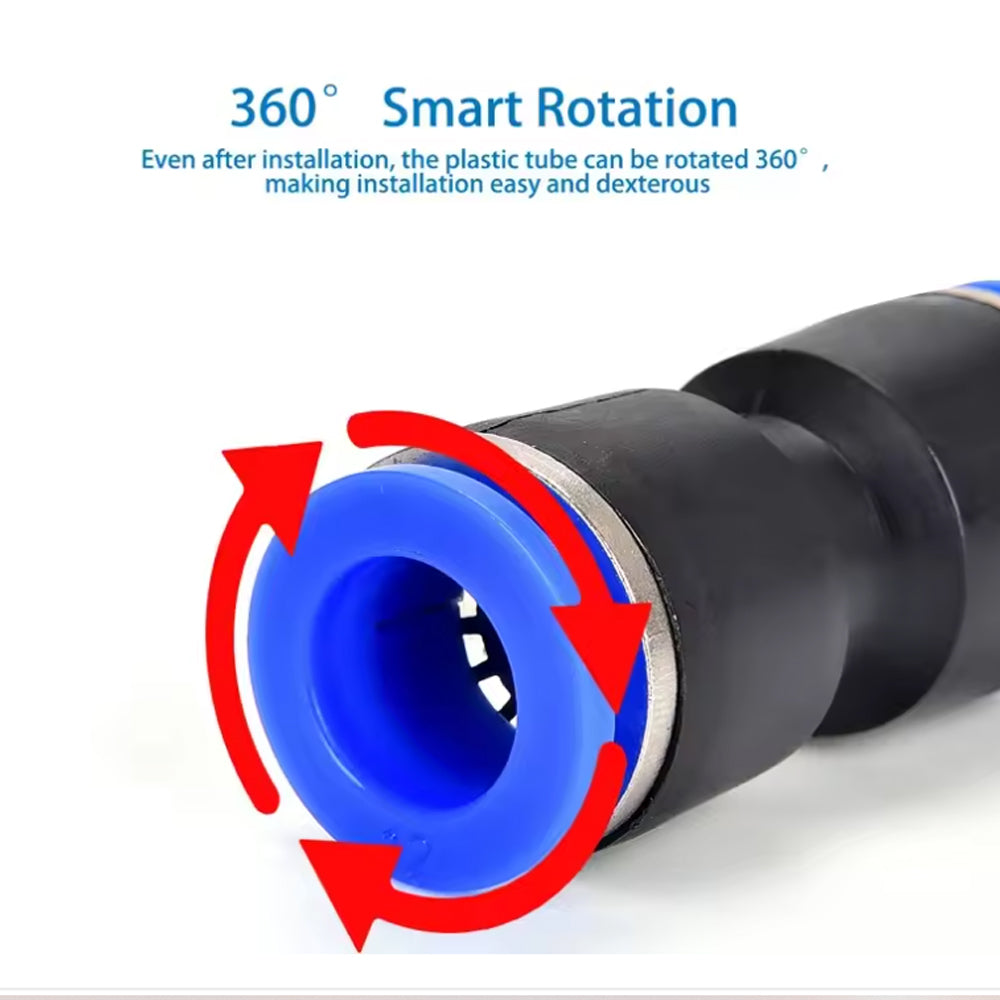 56pcs Air Straight Pneumatic Fittings PU Series Connectors 4/6/8/10/12//14/16mm