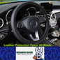 Car Steering Wheel Cover 37-39cm Microfiber Leather Protection Cover Black