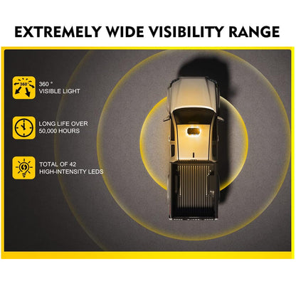 Amber Magnetic Rooftop Strobe Beacon Light With Controller Warning Flashing Lamp