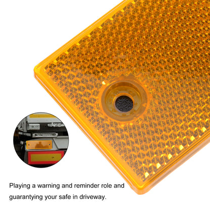 8 x Amber / Yellow Reflectors Ahesive Rectangle Reflectors 145 x 45mm 8pcs