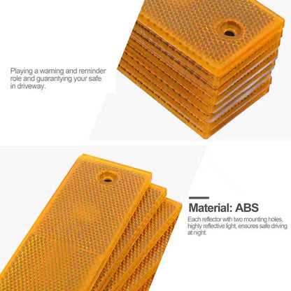 8 x Amber / Yellow Reflectors Ahesive Rectangle Reflectors 145 x 45mm 8pcs
