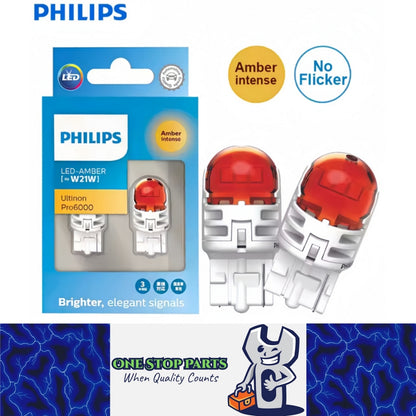 2 x Philips T20 7440 Amber LED Globes 12V Philips 7440 Ambe LED Signal Light