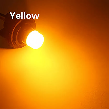 4 x Yellow BAY15D 1157 P21/5W 12V 9SMD 600LM LED Condensing Lens Yellow (4pcs)