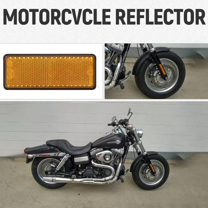 3 x Amber/Yellow Reflectors Adhesive Backing Stick on Reflectors 88x35mm 3pcs