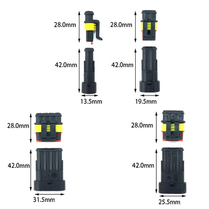 254x 1/2/3/4 Pin AMP Waterproof Connector Car Wire Plug with Wire Crimping Plier