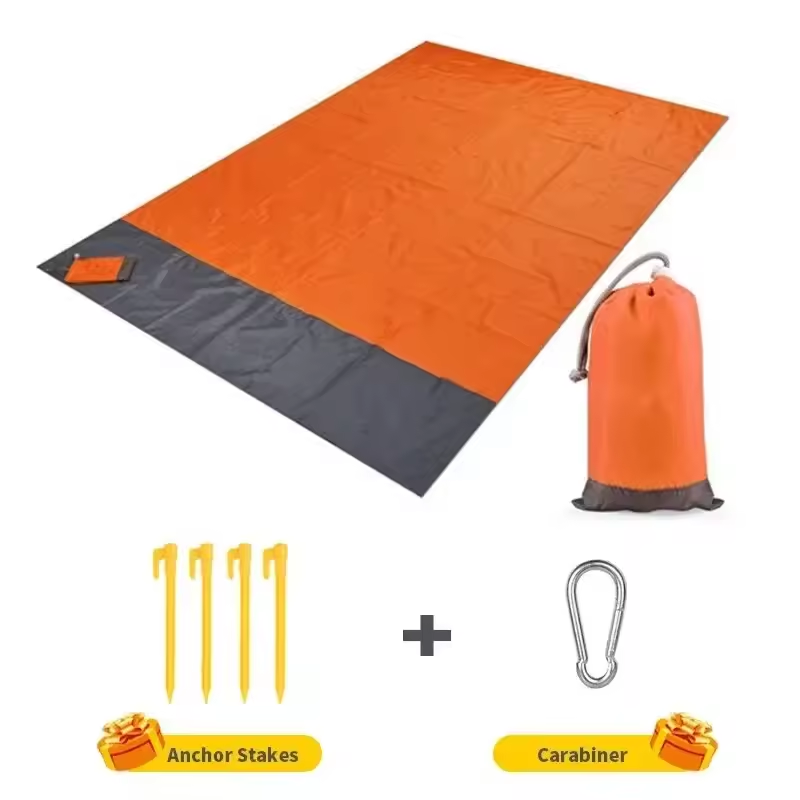 Orange 200x210CM Beach Blanket Camping Mat Blanket Waterproof Picnic Blanket