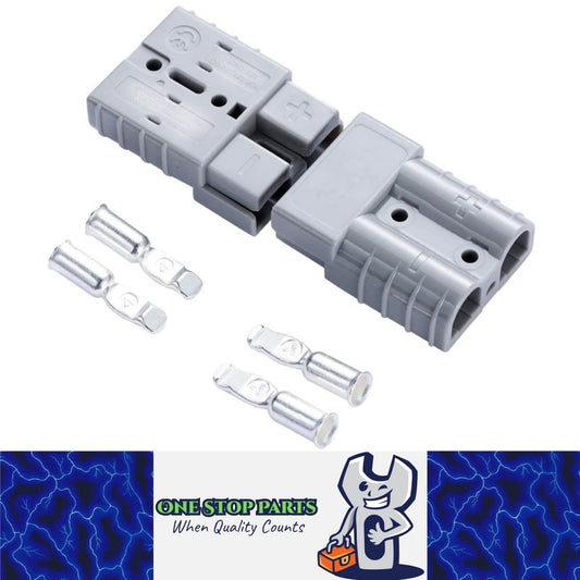 2 x 50A Grey Anderson Style Sockets Plugs 50 Amp for Caravan and Camping (2pcs)