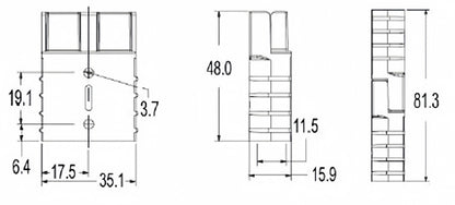 4 x 50A Red Anderson Style Sockets Plugs 50 Amp for Caravan and Camping (4pcs)