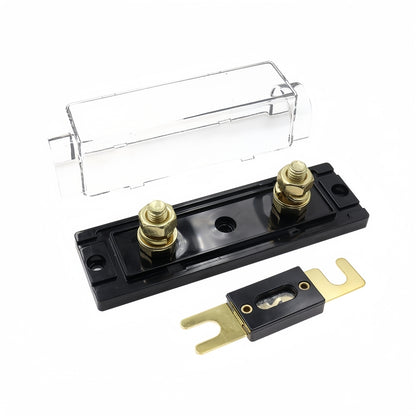 ANL Inline Fuse Holder with Bolt On 500 Amp Fuse Supplied 500A Black Base Clear