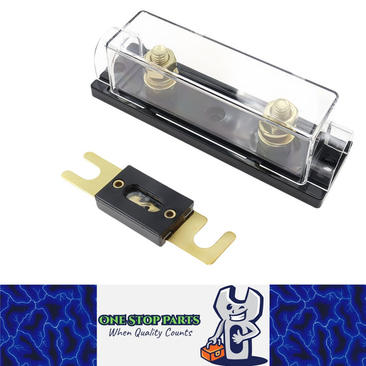 ANL Inline Fuse Holder with Bolt On 50 Amp Fuse Supplied (50A) Black Base Clear