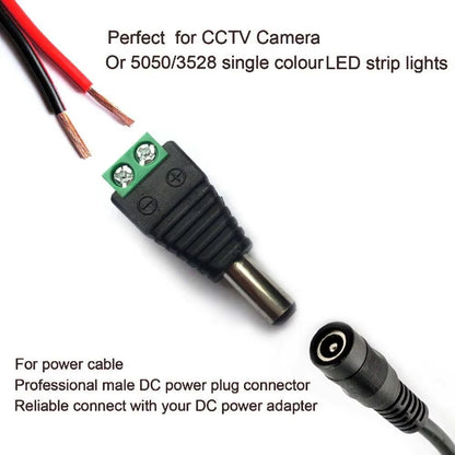 Pair 12V DC Power Male Female Plug Adapter Connector Jack for CCTV LED Light