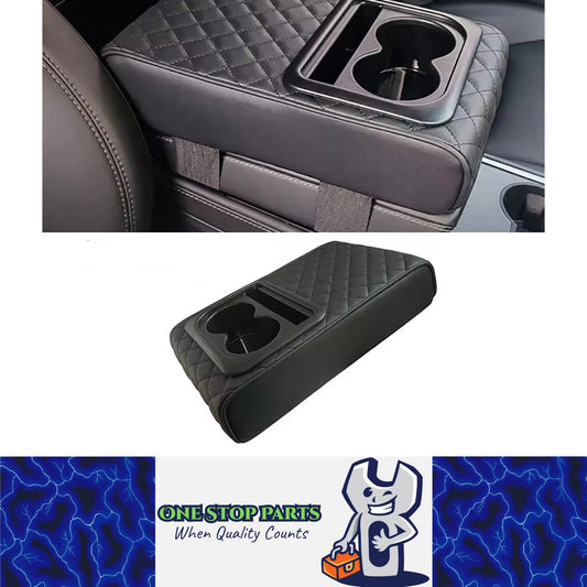 Car Armrest Box Cushion Car Center Console PU Armrest Cushion With 2 Cup Holder