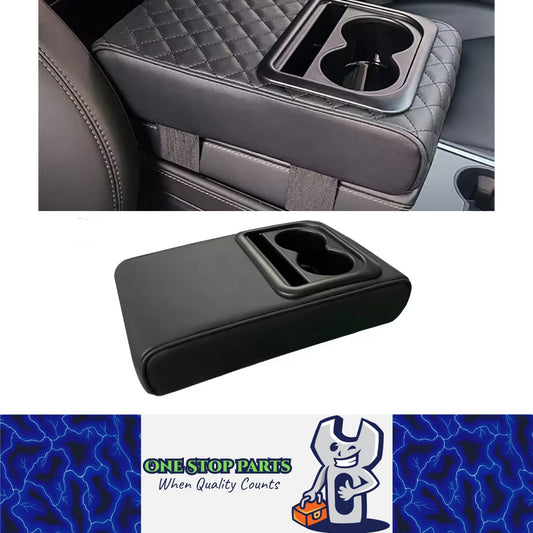 Car Armrest Box Cushion Car Center Console PU Armrest Cushion With 2 Cup Holder