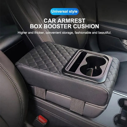 Car Armrest Box Cushion Car Center Console PU Armrest Cushion With 2 Cup Holder