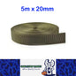 5m x 20mm ArmyGreen Nylon Webbing Strap Safety Belt Knapsack Bag Leash Crafting