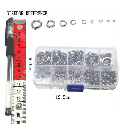 310 x 304 Stainless Steel Spring Split Lock Washers Elastic Gaskets M2 to M12