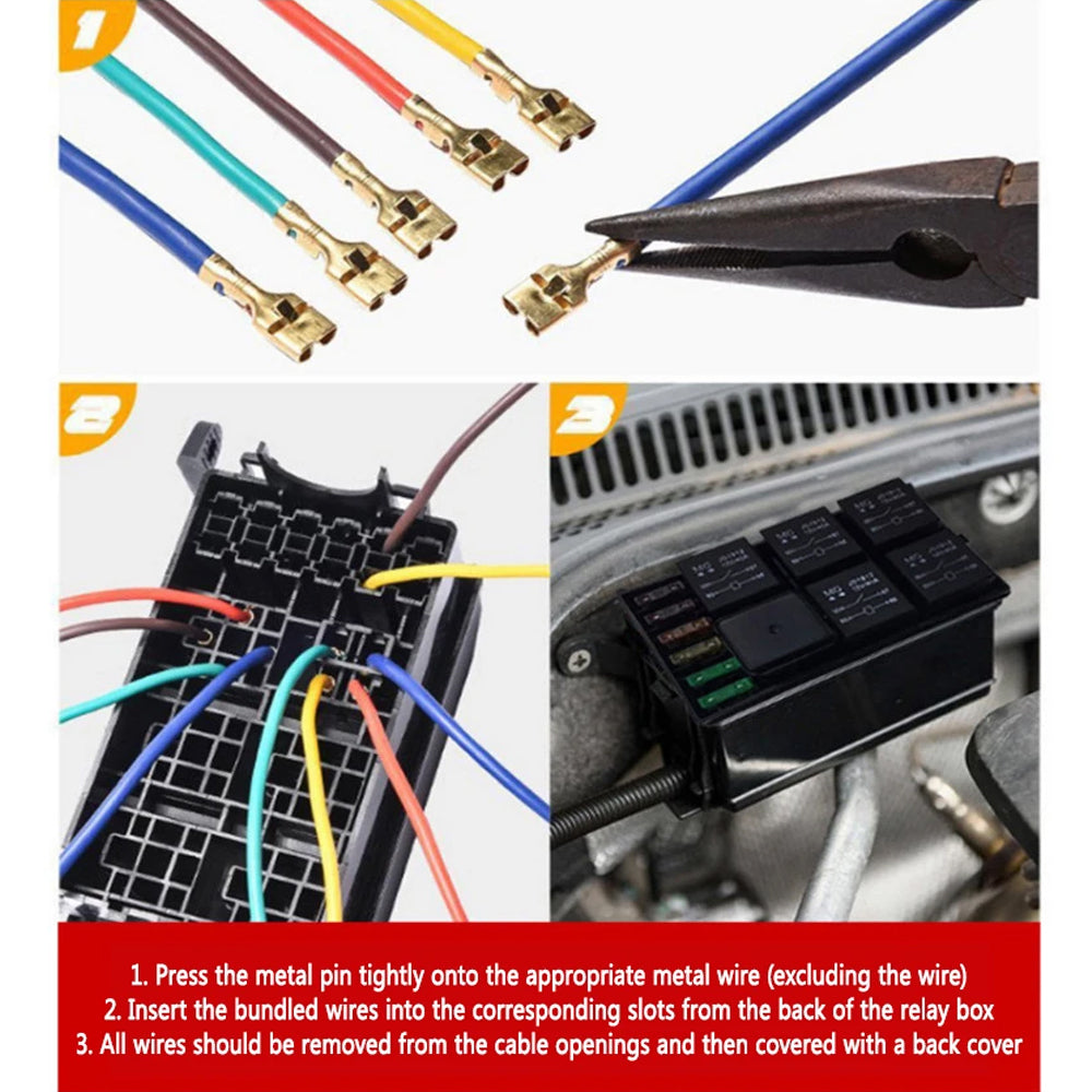 12V Relay Box 4 Way 40A Relay and 12 Way ATC/ATO Fuse Holder with Relay Fuse