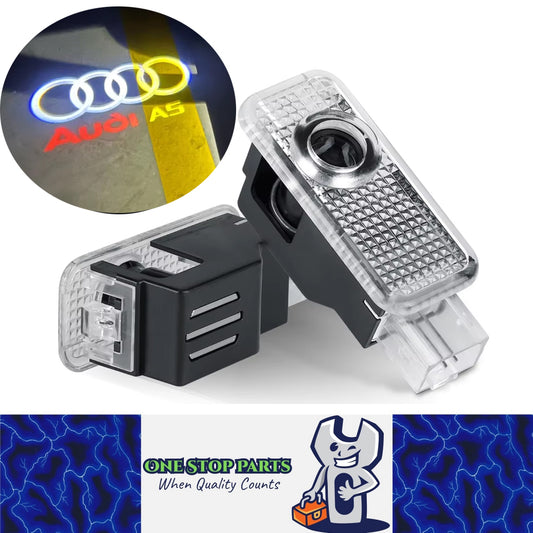 2 x Audi LED Car Door Light Welcome Light Laser Projector Lamp with Audi A5 logo