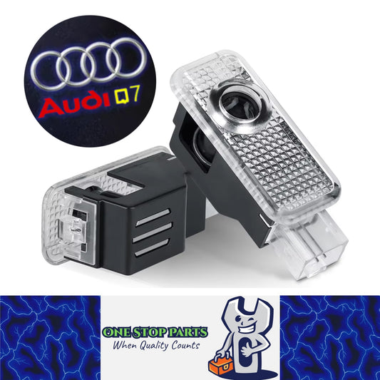 2 x Audi LED Car Door Light Welcome Light Laser Projector Lamp with Audi Q7 logo