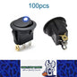 100 x Round Rocker Switch Car Boat Dashboard 3 Pin ON-OFF 12V 20A Switch Blue
