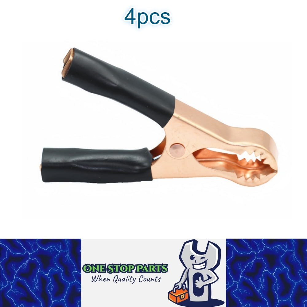 4 x Black Alligator Clips Clamps 50A 80mm Crocodile Alligator Battery Test Clips