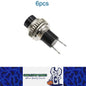 6 x Black Push Button Switches Panel Mount 10mm Momentary OFF/ON Switches Top