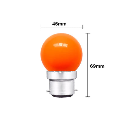 Orange 12V B22 1W LED Bubble Globe Frosted Orange Lens LED Bulb ideal for sign