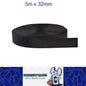 5m x 32mm Black Nylon Webbing Strap Safety Belt Knapsack Bag Leash DIY Crafting