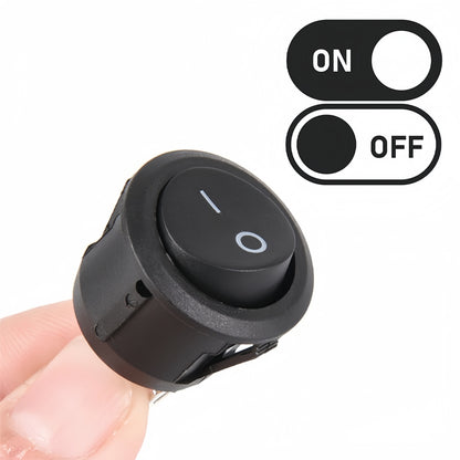 10 x Round Rocker Switch Car Boat Dashboard 2 Pin ON/OFF Power Switch Black