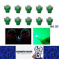 10 x Green T5 Cap B8.3D COB LED Instrument Light Twist and Lock LED Dash Light