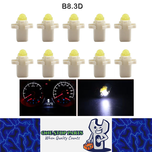 10 x White T5 Cap B8.3D COB LED Instrument Light Twist and Lock LED Dash Light
