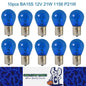 10 x BA15S 12v 21w 1156 P21W Blue Standard filament incandescent globes 10pcs