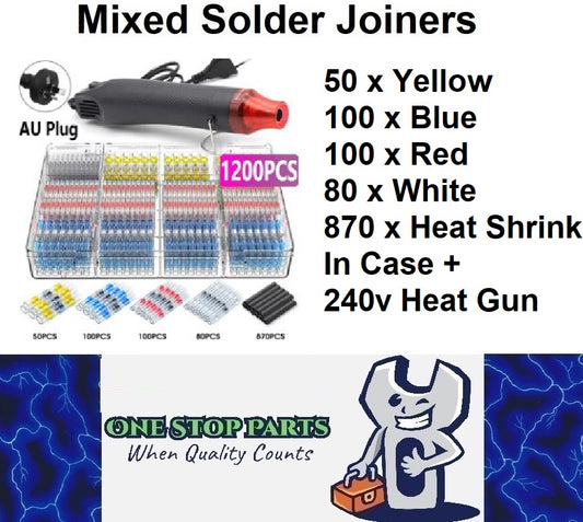 1200pcs Mixed Heat Shrink Solder Sleeve Wire Connectors with Heat Gun
