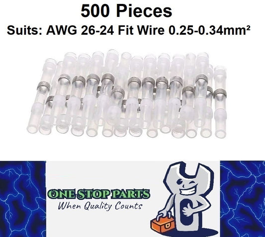 500 x White Waterproof Heat shrink Wire Connectors Solder Insulated Joiners
