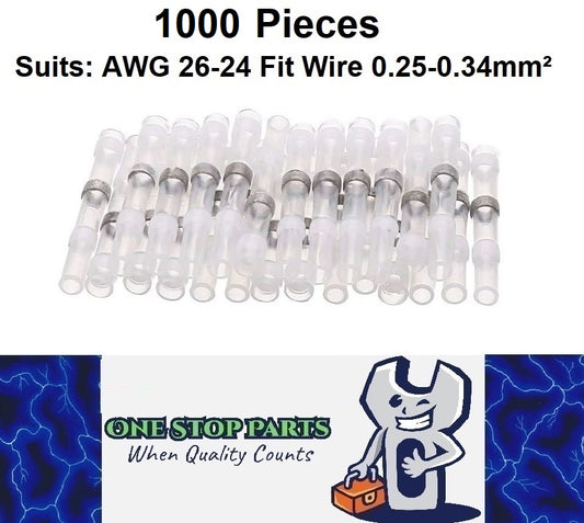 1000 x White Waterproof Heat shrink Wire Connectors Solder Insulated Joiners