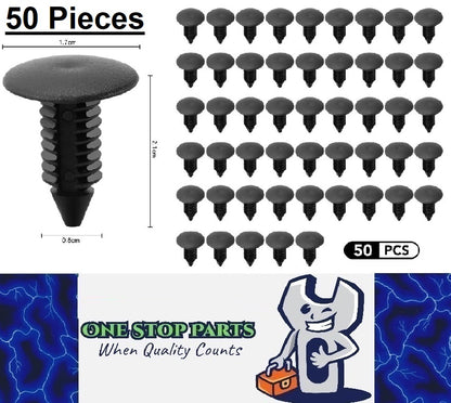 50Pcs Plastic Auto Button Clip Auto Fastener 8mm Hole Car Clips Plastic Rivet