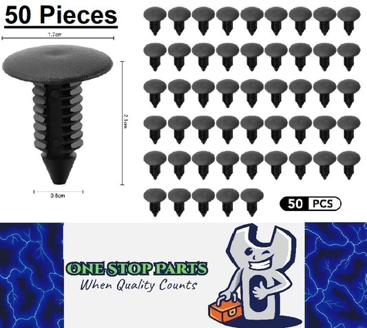 50Pcs Plastic Auto Button Clip Auto Fastener 8mm Hole Car Clips Plastic Rivet