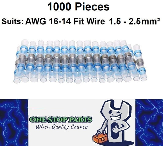1000 x Blue Waterproof Heat shrink Wire Connectors Solder Insulated Join 1000pcs
