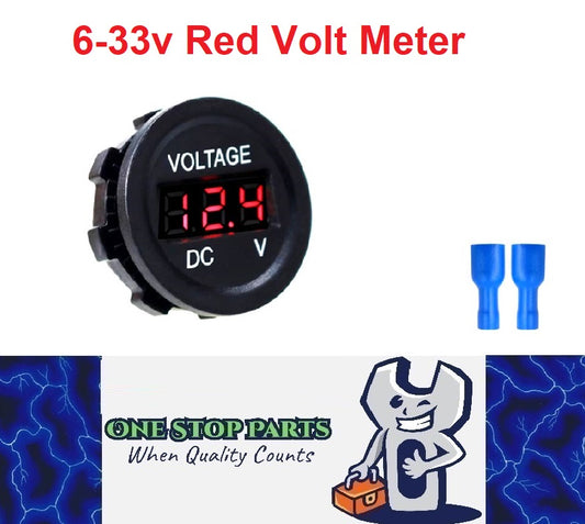 1PC 6-33V RED DISPLAY VOLTAGE METER 35MM DIAMETER SINGLE VOLT GAUGE LED DISPLAY