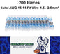 200 x Blue Waterproof Heat shrink Wire Connectors Solder Insulated Join (200pcs)