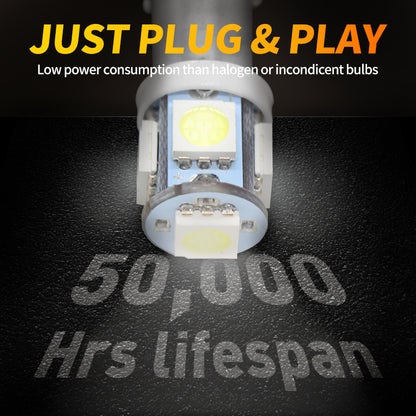 10 x BA9S ICE BLUE 24V 5SMD 360 DEGREE LIGHT 88LM IDEAL FOR PARKER OR DASH 10pcs
