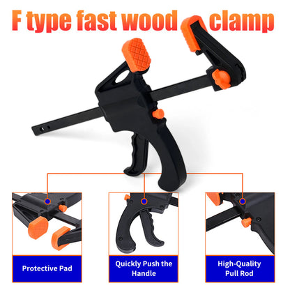 4 x 103mm 4" Bar Clamp for Woodworking Trigger Quick Grip Clamp 1 Handed Ratchet