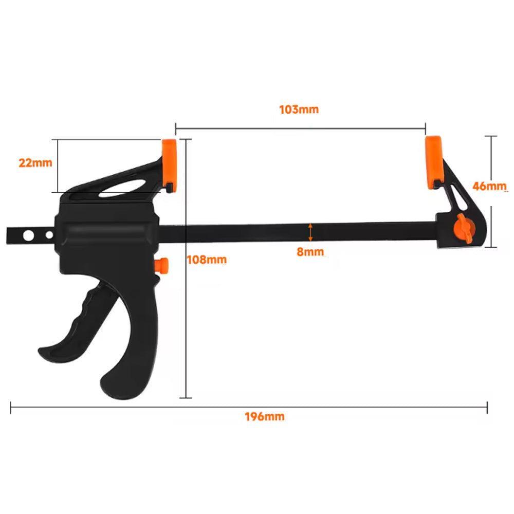 4 x 103mm 4" Bar Clamp for Woodworking Trigger Quick Grip Clamp 1 Handed Ratchet