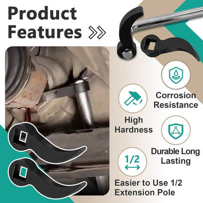 1x Pry Bar Wrench Square Crowbar Adapter Head Fit 12.7mm Ratchet Axle Car Repair