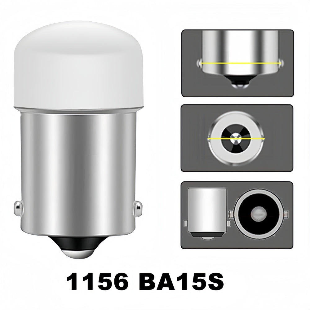 4 x Cool White BA15S 1156 12V 9SMD 600LM LED Condensing Lens Cool White (4pcs)