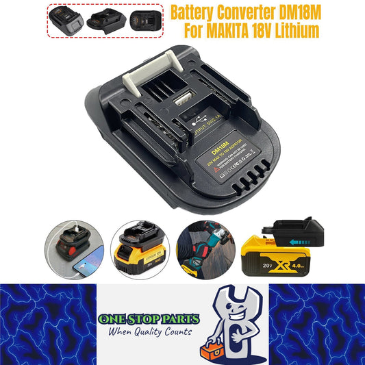 Battery Adapter Converts Dewalt 20V Milwaukee M18 Battery to Fit Makita 18V Tool