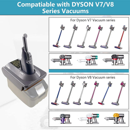 Battery Adapter for Makita 18V Battery work for Dyson V7/V8 Serie Vacuum Cleaner