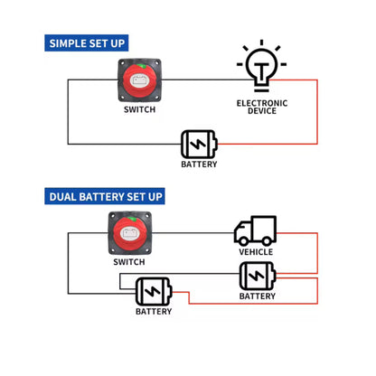 300A Battery Disconnect Switch 12V-48V RV Car Boat Marine Battery Cut Off Switch