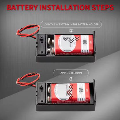 3pcs 9V Battery Holder 9 Volt Battery Box Case with On/Off Switch Cover and Wire