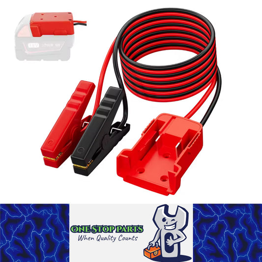 Battery Jumper Starter 1.8M Cable with Clamps to Milwaukee M18 Battery Adapter